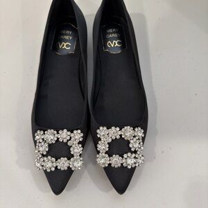 Black Embellished Women's Flats